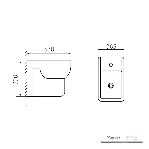 YS22212WH	Ceramic wall-mounted bidet;